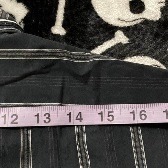 MEXX Black grey white vertical striped button-down shirt ~ Vintage LARGE XL 1X - Picture 8 of 9